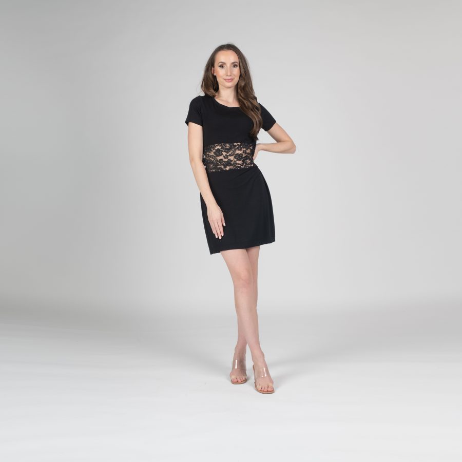 Jamie Collection noční košile s krajkou - Image 3